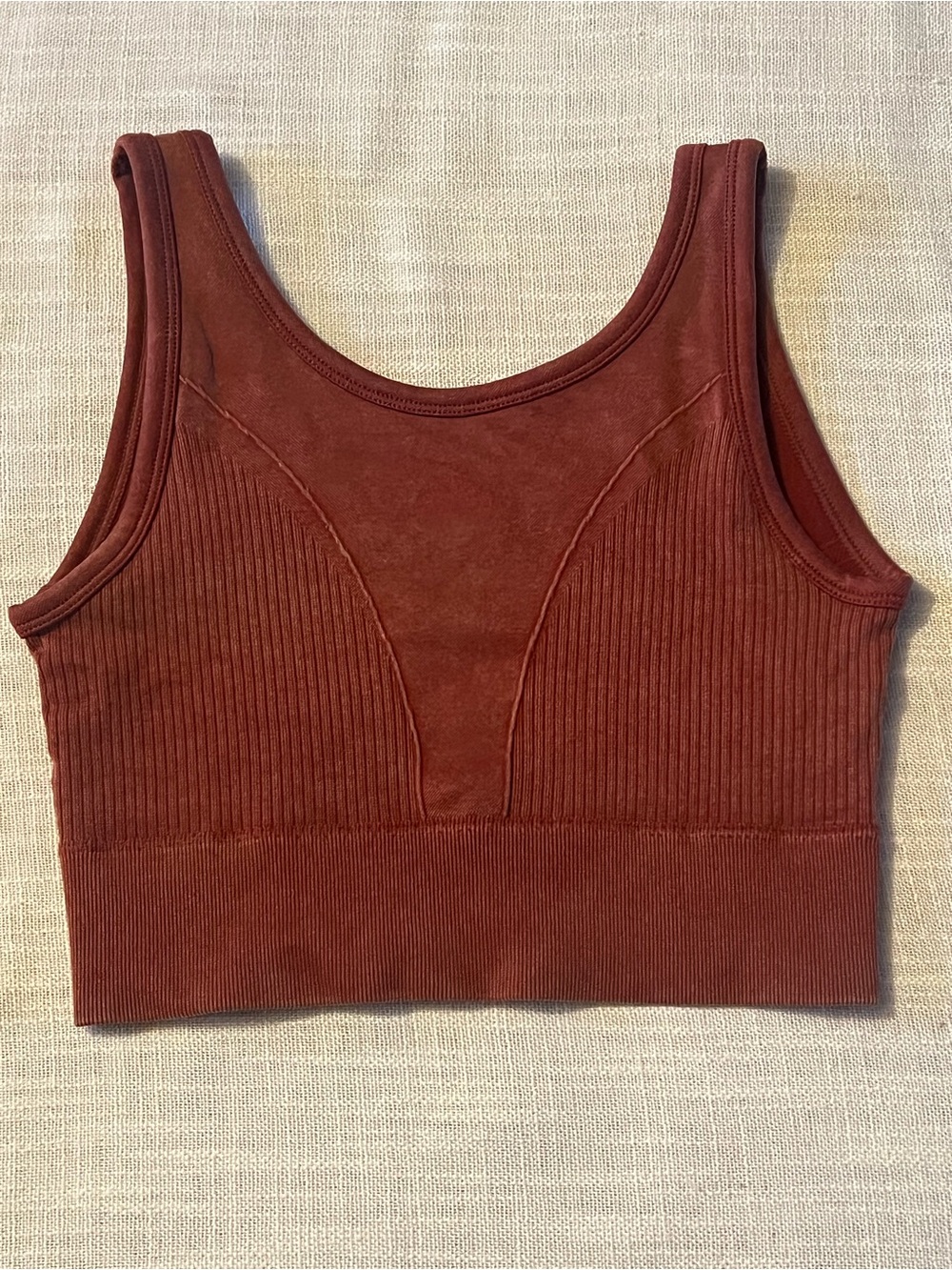 Morera Seamless Ribbed Sports Bra - Rust